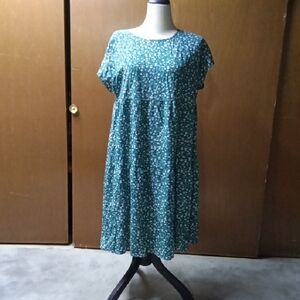 Floral Teal Midi Dress